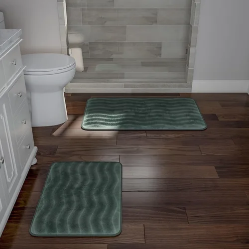 Vista 11 de Lavish Home - Juego de tapete de baño de espuma viscoelástica, 2 unidades Marfil