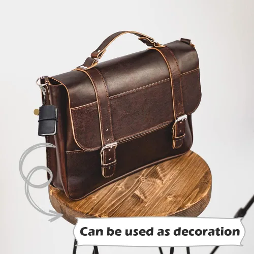 Vista 6 de Yitexin 2 Colors Mini Size Travelers Notebook with Leather Cover and Strap, Refillable Handmade 4.8x3.2cm(1.9’’x1.3’’) Tiny Travel Journal, Pocket