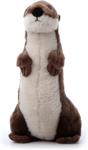 Vista 2 de The Petting Zoo Animal de peluche de nutria de río, regalos para niños, animales salvajes del zoológico Onez, juguete de peluche de nutria de río