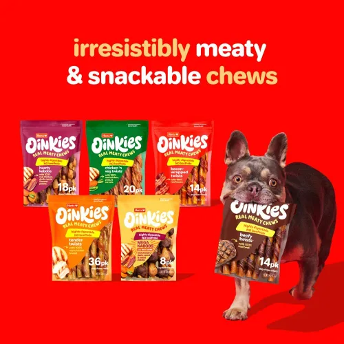 Vista 7 de Hartz Oinkies - Golosinas masticables naturales para perros, piel de cerdo ahumado, 9.2 onzas