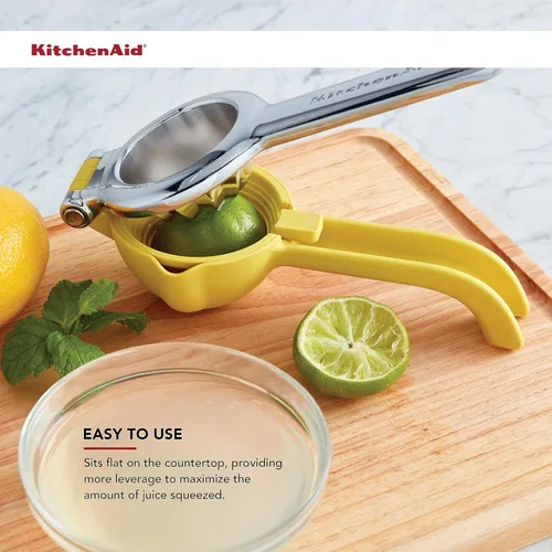 Vista 4 de KitchenAid Exprimidor de jugo de cítricos para limones y limas con colector de semillas y boquilla de vertido, limón, 8 pulgadas