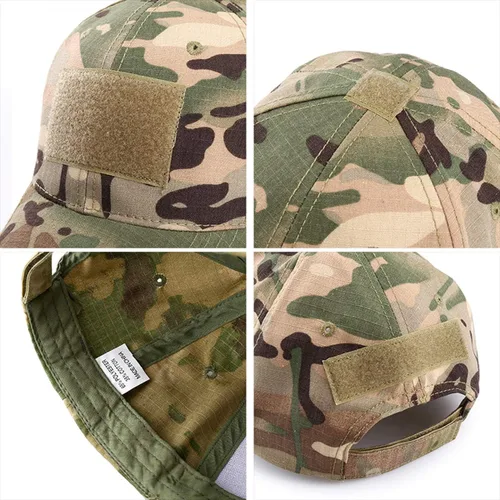 Vista 5 de Gorra táctica militar con parches ajustables de bandera de operador, sombreros del ejército para hombres gorra de béisbol