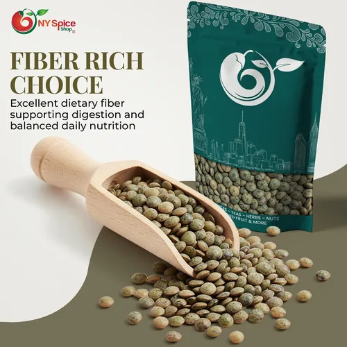 Vista 3 de NY SPICE SHOP Lentejas francesas – Lentejas verdes francesas de 3 libras – Frijoles secos – Rico en proteínas y fibra – Ideal para guisos, curry