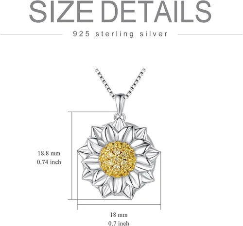 Vista 7 de Sunflower Locket That Hold Pictures 925 Sterling Silver Flower Necklace Sunshine Rose Flower Pendant Necklace for Women