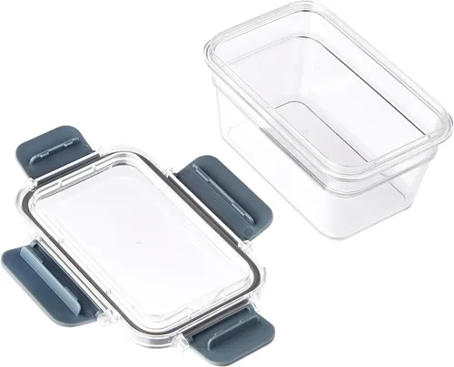 Vista 5 de Amazon Basics Tritan - Recipientes de plástico para almacenamiento de alimentos con tapas herméticas, 11 recipientes, transparentes, juego de 22
