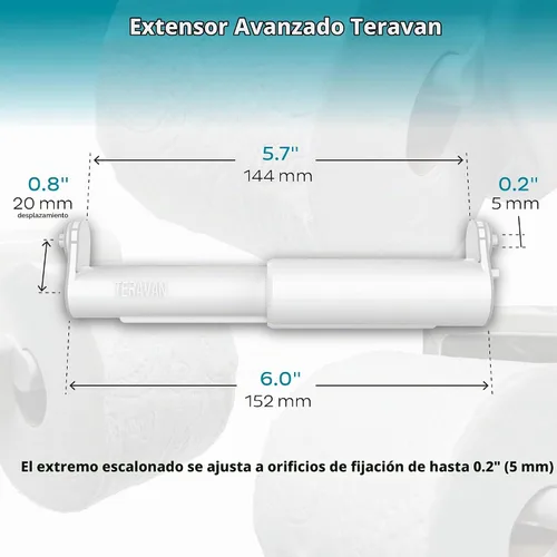 Vista 2 de Teravan Extensor de papel higiénico con bloqueo avanzado