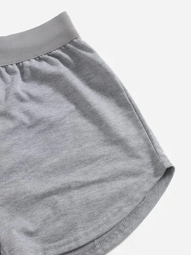 Vista 5 de MakeMeChic Women's 2 Pack Track Shorts Casual Letter Patched Workout Athletic Lounge Shorts