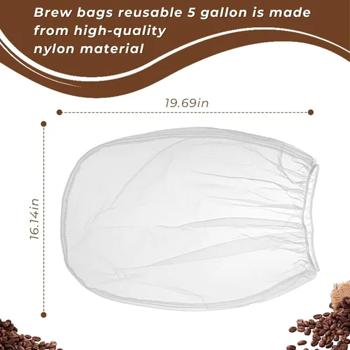 Vista 2 de PalpitateC Bolsa de filtro Toddy de repuesto compatible con el sistema Toddy Cold Brew para filtro de café frío de 5 galones, bolsa de filtro