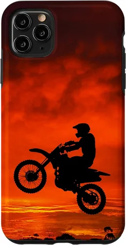 Vista 13 de Carcasa para iPhone 16 Motocross Dirt Bike Jump Sunset