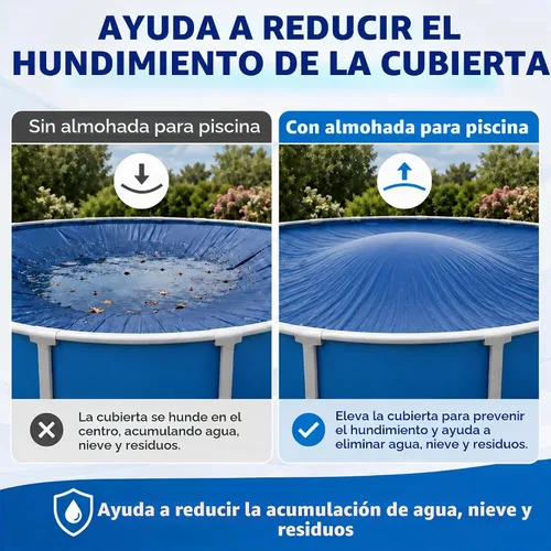 Vista 6 de Hungdao 2 almohadas de piscina para flotadores de invierno sobre el suelo