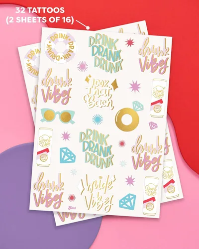 Vista 2 de xo, Fetti Bride Vibes - Tatuajes de despedida de soltera - 32 estilos de purpurina Decoración de fiesta de bach, regalo de dama de honor, regalo