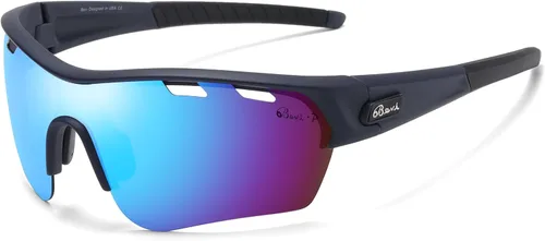 Vista 10 de Bevi Lentes de sol deportivos polarizados TR90, marco duradero y ultraligero para hombres y mujeres, béisbol, correr, ciclismo, golf