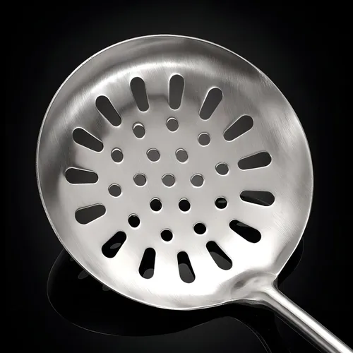 Vista 3 de GREATLINK Cucharón para colar, cucharas ranuradas para cocinar y freír, utensilios de cocina duraderos de acero inoxidable 304, cuchara coladora