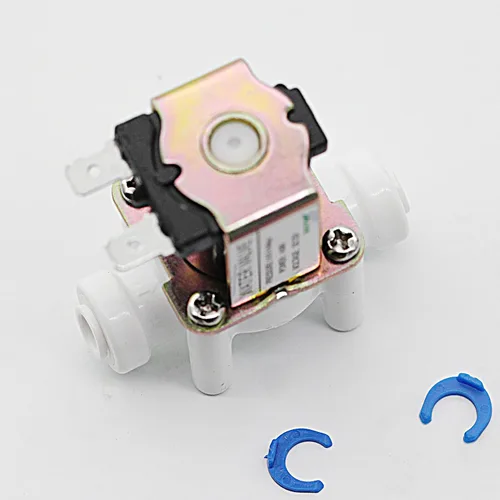 Vista 5 de DIGITEN DC 12V 1/4" válvula electromagnética del agua de la alimentación de la entrada de conexión rápida N/C normalmente cerrada ninguna presión