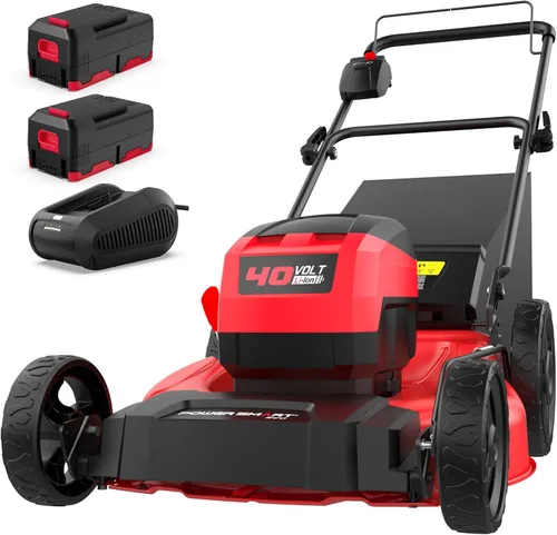 Vista 11 de PowerSmart - Cortacésped eléctrico con cable de 14 pulgadas, 12.5 amperios, altura de mango ajustable, 6 alturas de corte, bolsa de colección de 10
