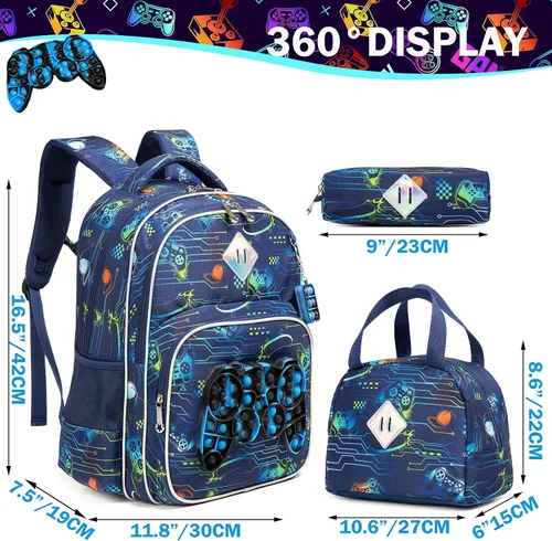 Vista 2 de Meetbelify Mochila para niñas de primaria preescolar para niños de la lonchera para la escuela