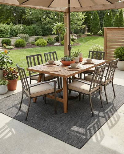 Vista 19 de Rugs.com Outdoor Solid Collection - Alfombra de pelo plano beige de 2 x 3 pulgadas, perfecta para entradas, cocinas, rincones de desayuno, piezas