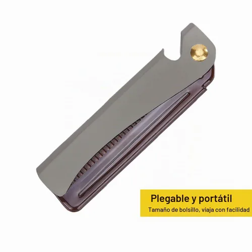 Vista 5 de Avenoir - Peine plegable de acero inoxidable, color negro Para hombres y mujeres, tamaño de viaje compacto, acero inoxidable duradero, dientes