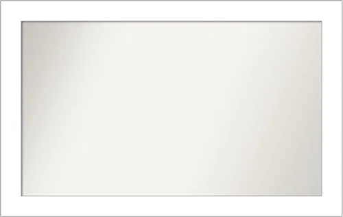 Vista 410 de Amanti Art Espejo de baño blanco para sobre el fregadero, 24 x 26 pulgadas, espejo rectangular blanco y blanco, marco de madera contemporáneo