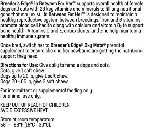 Vista 8 de El borde del criador en el medio para ella, suplemento multivitamínico diario para la cría de perros y gatos, llena los vacíos nutricionales y apoya
