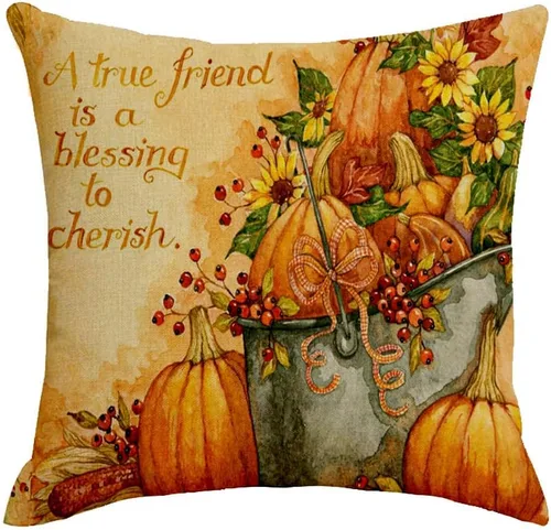 Vista 6 de Fundas de Almohada de Otoño 18x18 Pulgadas Funda de Almohada de Lino para Sofá y Sillón Estilo Casa de Campo Acción de Gracias Decoraciones de Otoño