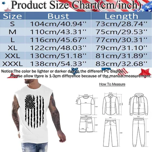 Vista 5 de Camiseta sin mangas para hombre, camiseta sin mangas con la bandera estadounidense, camiseta sin mangas para el 4 de julio, camiseta patriótica