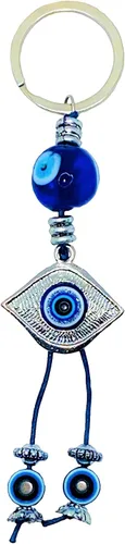Vista 6 de LUCKBOOSTIUM Evil Eye Keychain & Protection, Evil Eye Car Hanging Ornament, Rear View Mirror Accessories, Home Decor Campanas en cadena Piscis