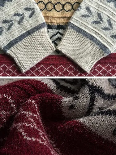 Vista 5 de Aelfric Eden Suéter de punto suave vintage de otoño para hombre de gran tamaño jersey casual