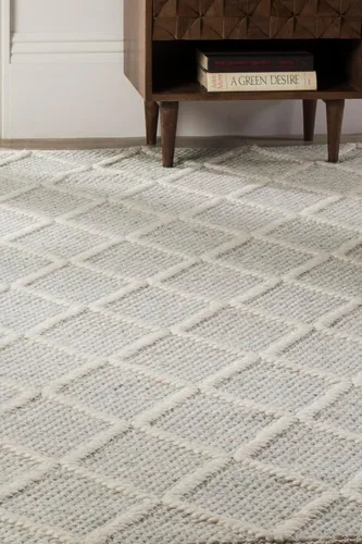 Vista 5 de SAFAVIEH Colección Natura - Alfombra decorativa de 2 x 3 pies, gris, hecha a mano de lana y viscosa, ideal para áreas de alto tráfico en entrada