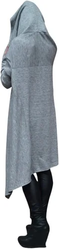 Vista 3 de Xuan2Xuan3 sudadera holgada, con bolsillos canguro, abrigo de vestir para mujer.