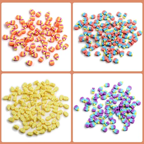 Vista 46 de 100 piezas de cuentas de arcilla polimérica Heishi espaciadoras mixtas, suministros para hacer pulseras, pendientes, collares de bricolaje, Bandera