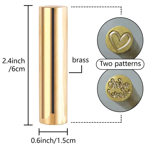 Vista 2 de CRASPIRE Sello de cera de pata de perro con patrón de 2 lados, sello de cera de pata de perro, 0.591 in, metal dorado, latón, vintage, portátil