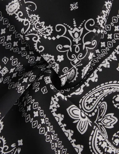 Vista 6 de Lotusmile - Blusa ligera con estampado, escalonada, de doble capa, de chifón tipo poncho, para mujer