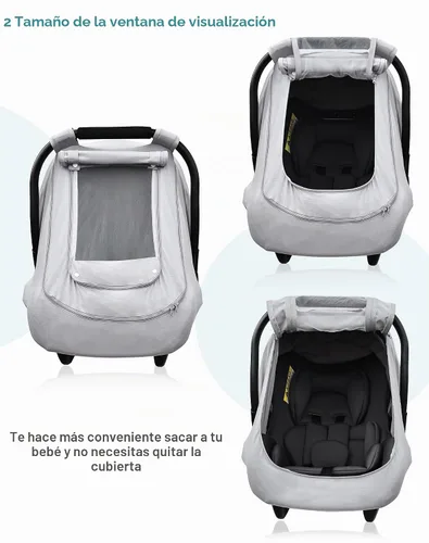 Vista 4 de Funda de asiento de automóvil para bebé para verano/primavera, funda de asiento de automóvil 100% algodón orgánico para bebés, cubierta de asiento