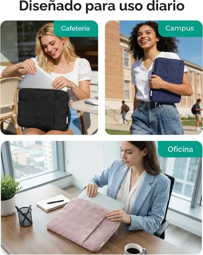 Vista 2 de BAGSMART Funda para Laptop Compatible con MacBook Air/Pro, 13-13.3 pulgadas, Compatible con MacBook Pro de 14 Pulgadas, Funda para MacBook Air M2