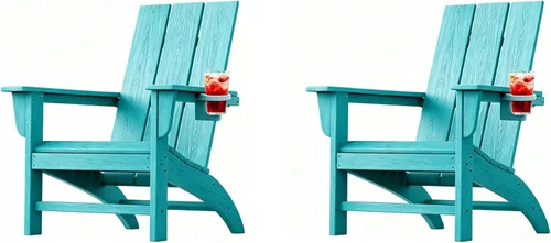 Vista 14 de Silla Adirondack de Madera Sintética Adiromoti, Sillas de Patio Resistente a Todo Clima, Aspecto de Madera, Silla Pre-Ensamblada para Fuego al Aire