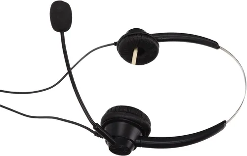 Vista 8 de Auriculares estéreo con cable de 0.138 in para centro de llamadas, auriculares de centro de llamadas con micrófono de cancelación de ruido