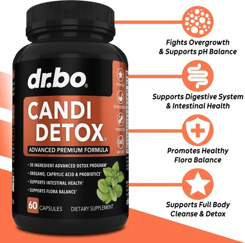 Vista 2 de Candida Cleanse Detox para mujeres y hombres – Kit de pastillas de apoyo de desintoxicación Candi, anti crecimiento excesivo de equilibrio