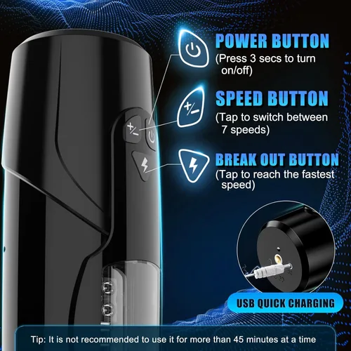 Vista 4 de Juguetes sexuales para hombres Masturbador, Masturbadores masculinos automáticos Cafatop AI Sync con movimiento de empuje y rotación, masturbador
