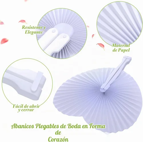 Vista 3 de Yulejo 100 paquetes de abanicos de papel plegables para bodas