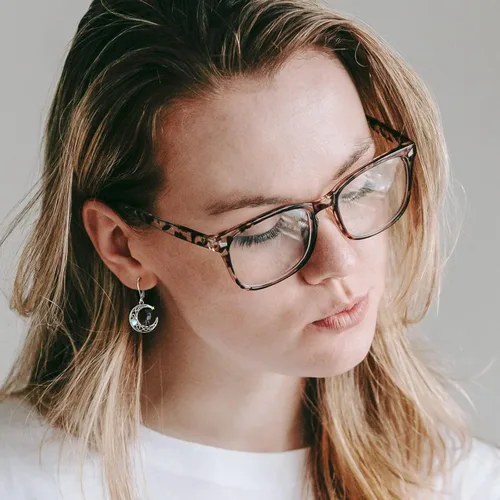 Vista 216 de Aretes colgantes de plata de ley con diseño de árbol de la vida, flor, abeja, animales, gato, colibrí, piedra lunar, turquesa, aretes con cierre