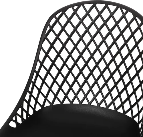 Vista 6 de Delora Silla de comedor moderna para exteriores (juego de 2), color negro