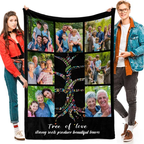 Vista 20 de Manta personalizada con fotos, texto, fotos personalizadas, regalos del día de San Valentín para mamá, papá, pareja, esposa, marido, novia, novio