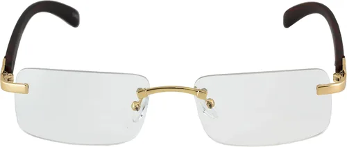 Vista 5 de Elite Slim - Gafas de sol rectangulares sin montura de metal y madera Art Aviator Multicolor