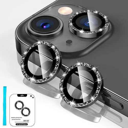 Vista 34 de Tensea Protector de Lente de Cámara para iPhone 13 mini/iPhone 13, Cubierta de Cámara de Vidrio Templado 9H Protector de Pantalla Anillo Individual