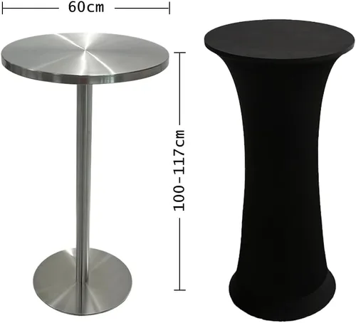 Vista 2 de CANDeal Mantel elástico de elastano, mantel de base redonda para mesa redonda ajustable para bar, boda, fiesta de cumpleaños, banquete