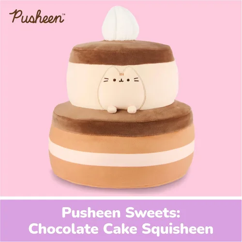 Vista 2 de GUND Pusheen - Juguete de peluche blando de pastel de chocolate de 11