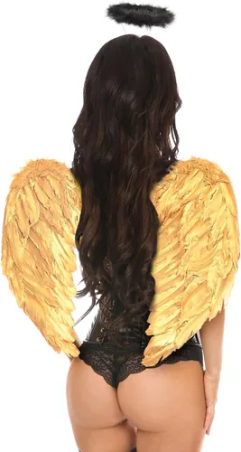 Vista 2 de Daisy corsets Disfraz de corsé de ángel gótico de 3 piezas para mujer