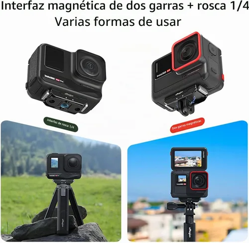 Vista 3 de Soporte magnético de metal compatible con adaptador de liberación rápida Insta360 X6/X4 Air/X5/Ace Pro 2/Ace Pro