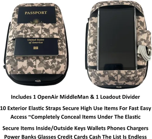Vista 2 de Keyfit Tools OpenAir MiddleMan - Bolsa de transporte diario para hombres, libera tus bolsillos, organiza tu vida, bolso de viaje para hombre